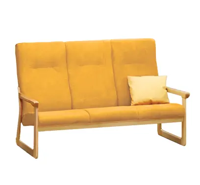 BE - 3 trojkřeslo, koženka OTO T 5 - koženka žluto-oranžová